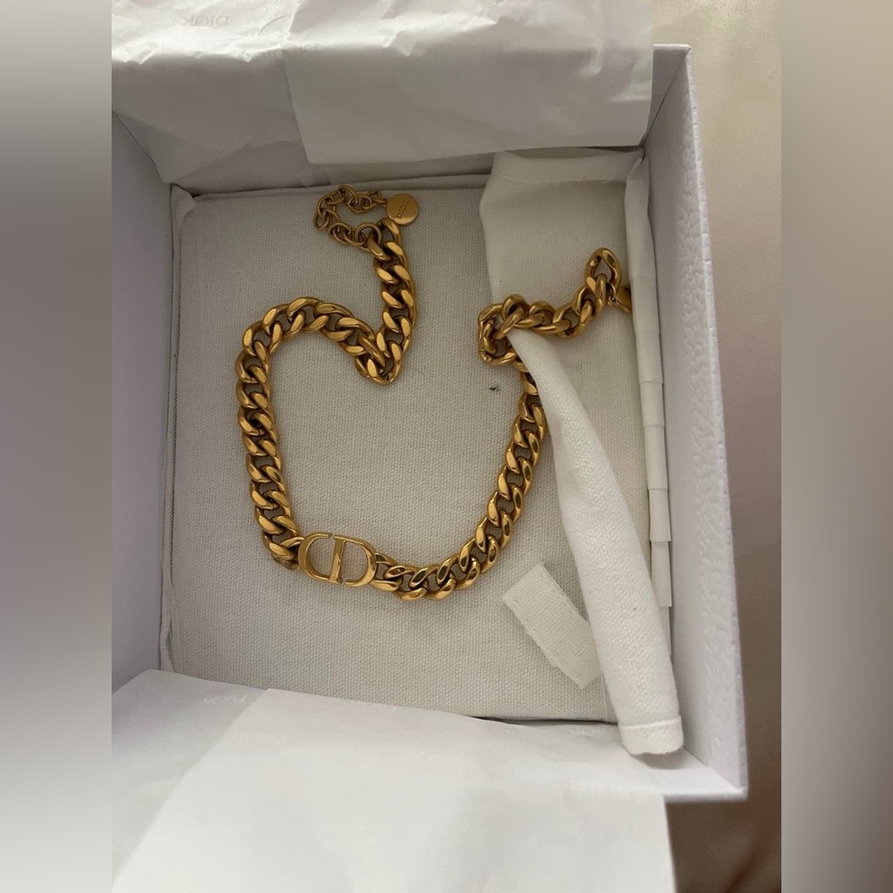 Christian Dior necklace choker in gold
